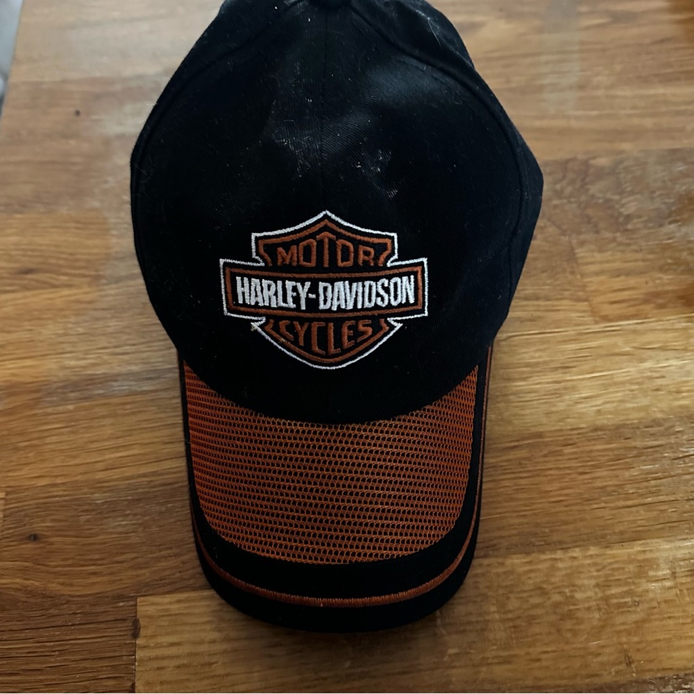 Harley-Davidson Black and Orange Hat